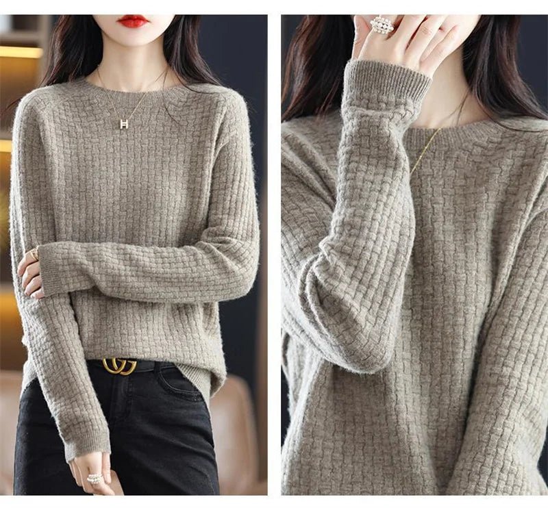 Women Sweater O - neck Autumn Winter Basic Pullover - American Thistle Women Sweater O - neck Autumn Winter Basic Pullover