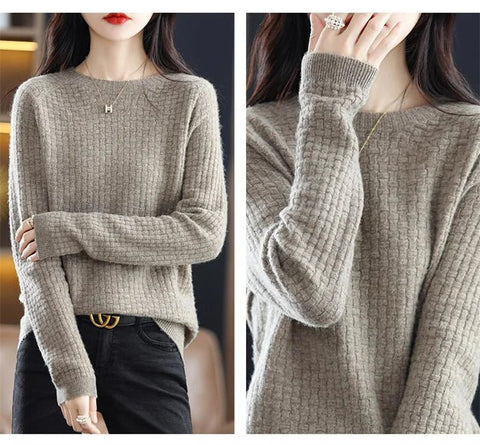 Women Sweater O - neck Autumn Winter Basic Pullover - American Thistle Women Sweater O - neck Autumn Winter Basic Pullover