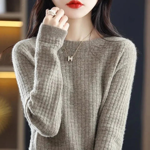 Women Sweater O - neck Autumn Winter Basic Pullover - American Thistle Women Sweater O - neck Autumn Winter Basic Pullover