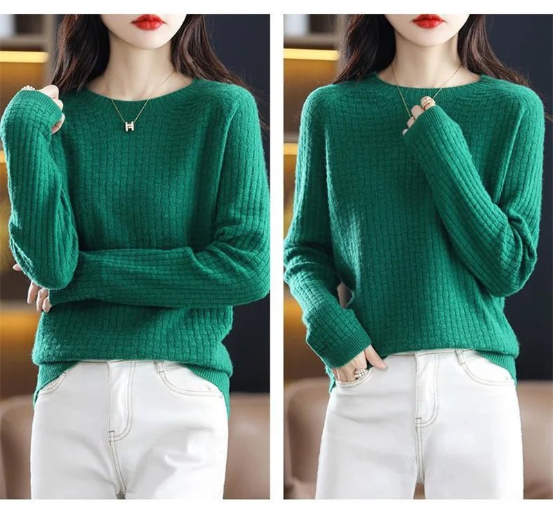 Women Sweater O - neck Autumn Winter Basic Pullover - American Thistle Women Sweater O - neck Autumn Winter Basic Pullover
