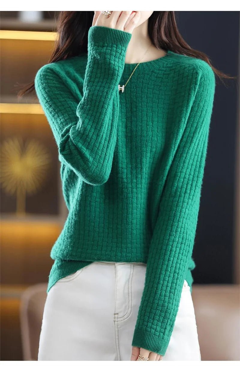 Women Sweater O - neck Autumn Winter Basic Pullover - American Thistle Women Sweater O - neck Autumn Winter Basic Pullover