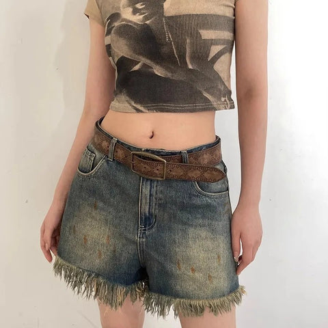 Women Western Belt Vintage Metal Buckle Leather Belts Country Cowboy Cowgirl Belt - American ThistleWomen Western Belt Vintage Metal Buckle Leather Belts Country Cowboy Cowgirl Belt