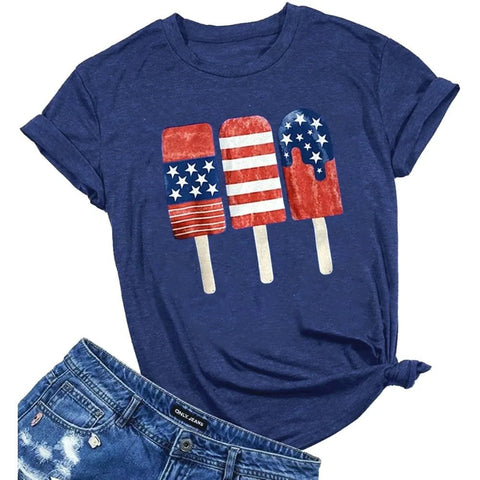 Womens American Flag Popsicle TShirt 4th of July Patriotic Fun Graphic Tees Independence Day Souvenir Clothing Women Cotton Tops - American ThistleWomens American Flag Popsicle TShirt 4th of July Patriotic Fun Graphic Tees Independence Day Souvenir Clothing Women Cotton Tops