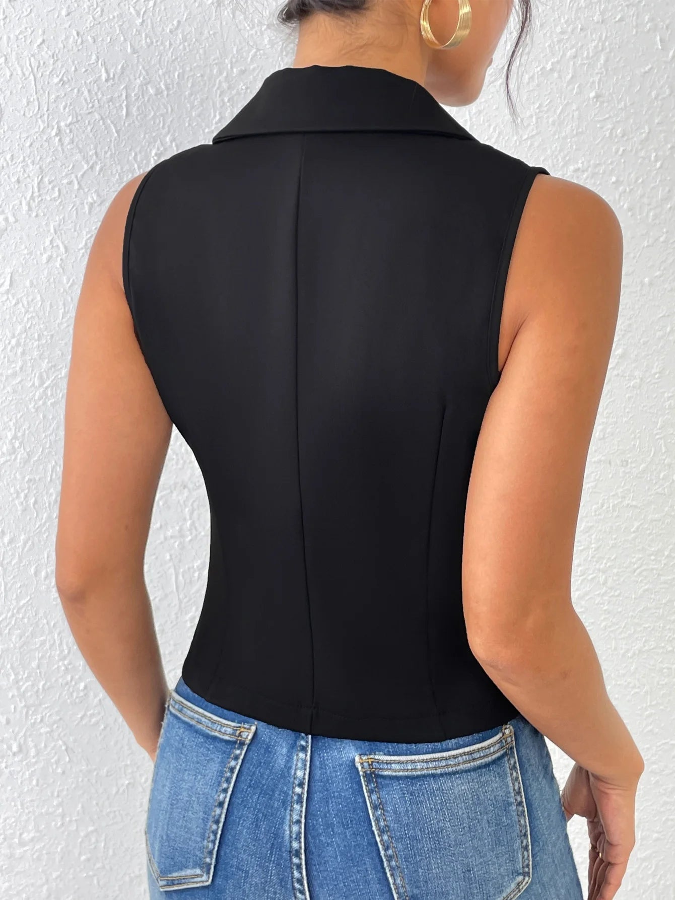 Women's Button - Down V - Neck Ladies Suit Vest Casual Sleeveless Regular Fit Lapel Vest - American Thistle Women's Button - Down V - Neck Ladies Suit Vest Casual Sleeveless Regular Fit Lapel Vest