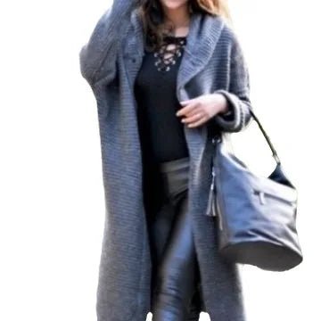 Women's Cardigan Mid - Length Pure Color Long Sleeve Knitwear With Hood Cardigan For Women - American Thistle Women's Cardigan Mid - Length Pure Color Long Sleeve Knitwear With Hood Cardigan For Women