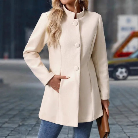 Women's casual high neck long woolen coat, 2025 autumn/winter new jacket for women - American ThistleWomen's casual high neck long woolen coat, 2025 autumn/winter new jacket for women