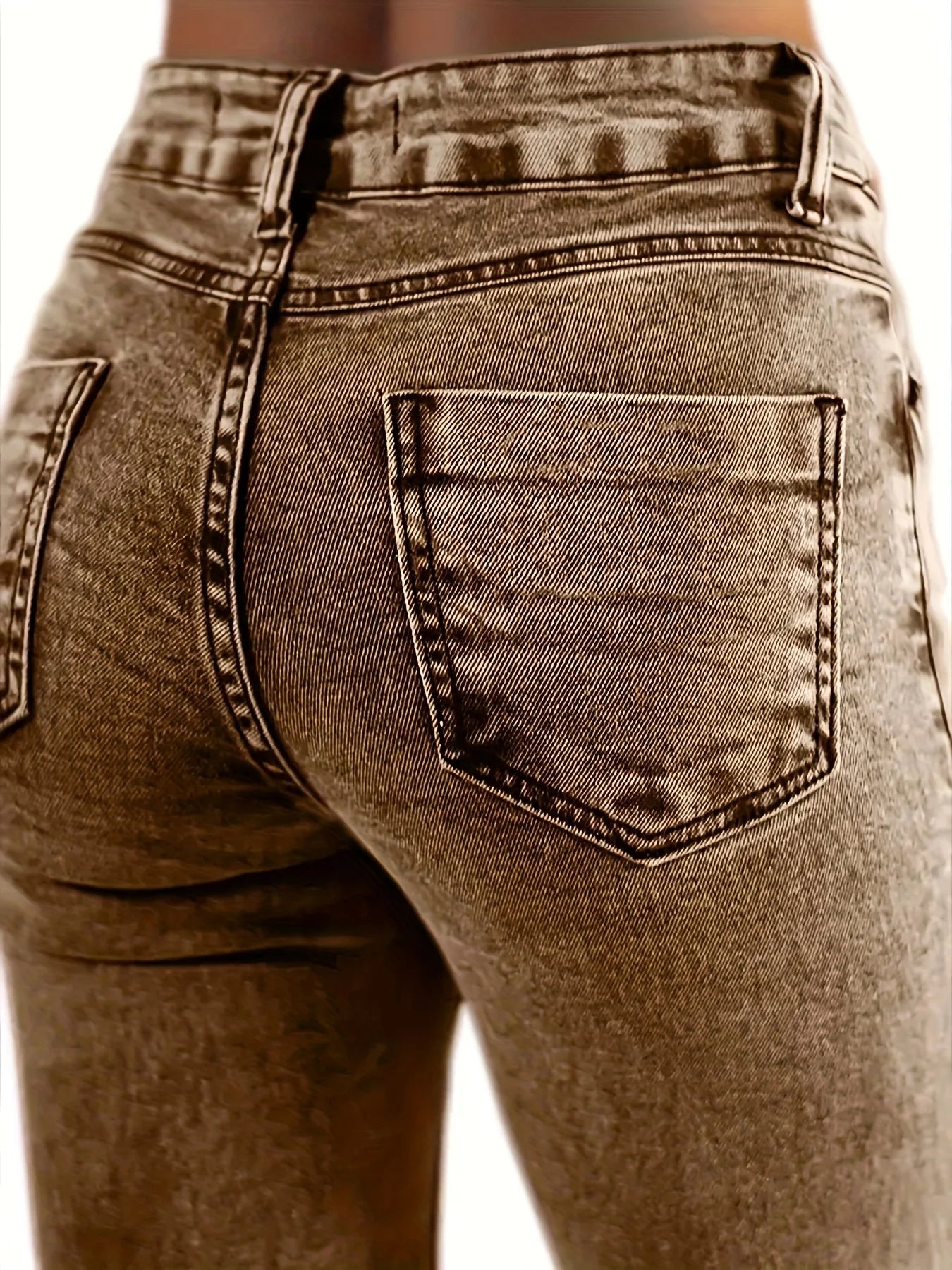 Women's color denim fashion personality stretch denim bell - bottom pants - American Thistle Women's color denim fashion personality stretch denim bell - bottom pants