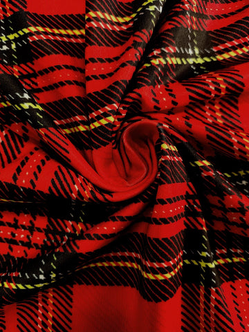 Women's Cute Red Plaid Long Sleeve Dress, Christmas - Vibe Swing Mini Dress, Super Comfy for Holiday Parties & Daily Wear - American Thistle Women's Cute Red Plaid Long Sleeve Dress, Christmas - Vibe Swing Mini Dress, Super Comfy for Holiday Parties & Daily Wear