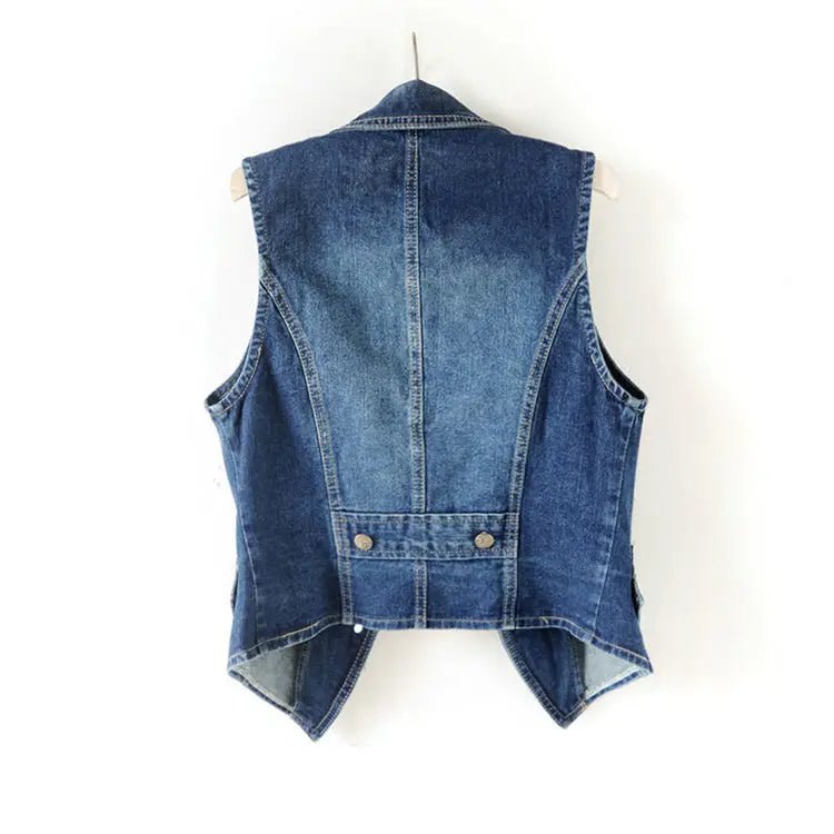 Women's Denim Vest Clothes Sleeveless Short - American Thistle Women's Denim Vest Clothes Sleeveless Short