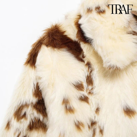 Women's Fashion Cow Print Winter Jacket - American Thistle Women's Fashion Cow Print Winter Jacket