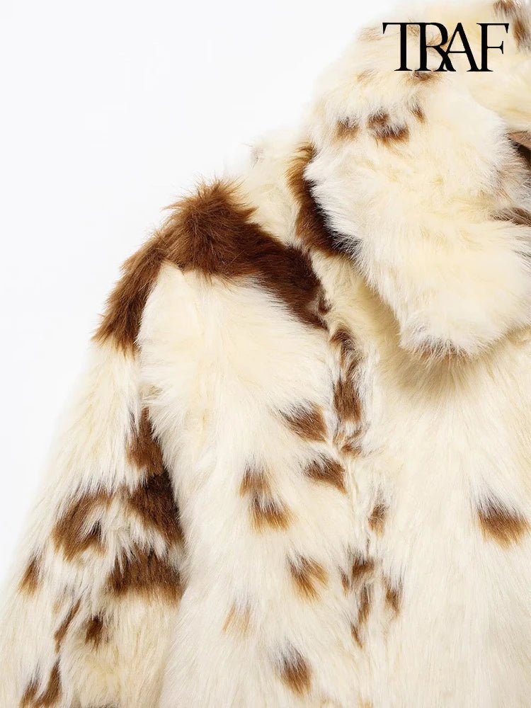 Women's Fashion Cow Print Winter Jacket - American Thistle Women's Fashion Cow Print Winter Jacket