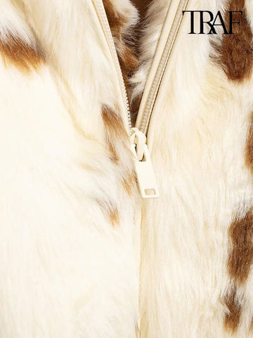 Women's Fashion Cow Print Winter Jacket - American Thistle Women's Fashion Cow Print Winter Jacket