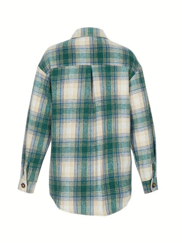 Women's Flannel Plaid Shirt Jacket - American Thistle Women's Flannel Plaid Shirt Jacket