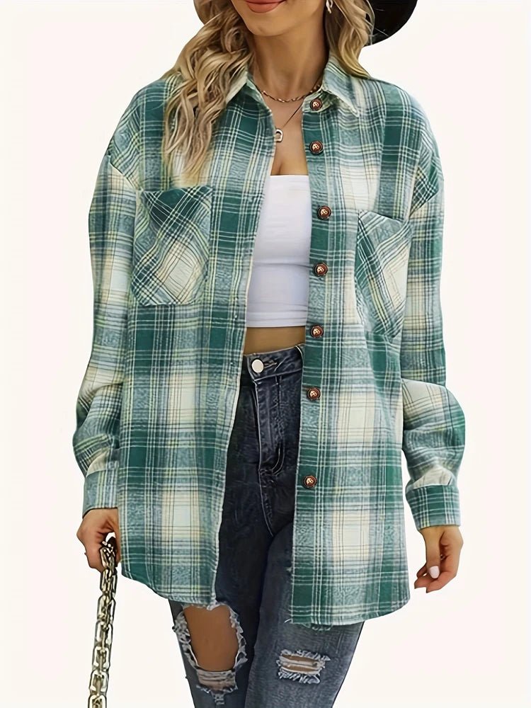 Women's Flannel Plaid Shirt Jacket - American Thistle Women's Flannel Plaid Shirt Jacket