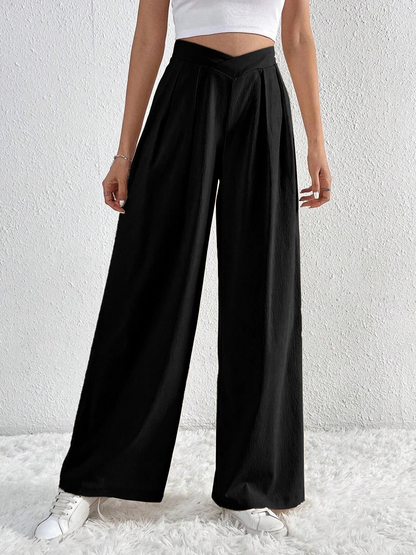 Women's High Waist Pants Casual Pocket Wide Leg Pants For Women Apricot Baggy Pants Ladies Summer Office Trousers - American Thistle Women's High Waist Pants Casual Pocket Wide Leg Pants For Women Apricot Baggy Pants Ladies Summer Office Trousers