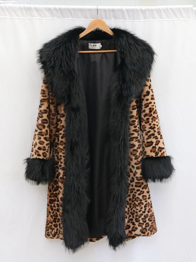 Women's Leopard - Print Faux Fur Coat - American Thistle Women's Leopard - Print Faux Fur Coat