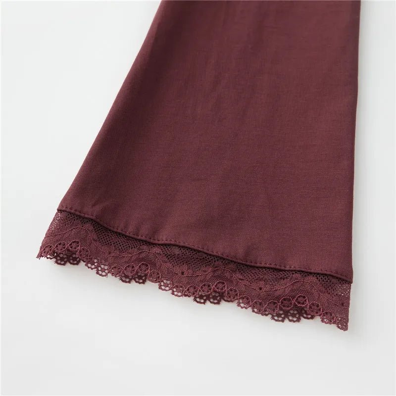 Women's Long - Sleeve Spring Lace Trim Tee Shirt Blouses - American Thistle Women's Long - Sleeve Spring Lace Trim Tee Shirt Blouses