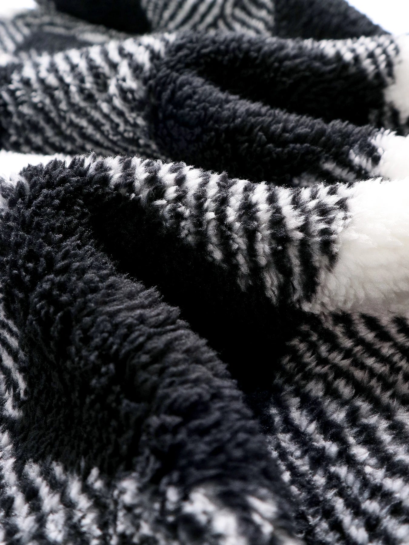 Women's Plaid Print Half Zip Drop Shoulder Fuzzy Sweatshirt, Casual Long Sleeve Collared Pullover for Fall and Winter - American Thistle Women's Plaid Print Half Zip Drop Shoulder Fuzzy Sweatshirt, Casual Long Sleeve Collared Pullover for Fall and Winter