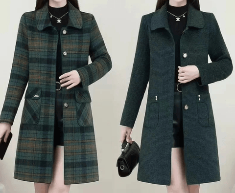 Women's Plaid Wool Coat Thick Velvet Thickened Warm Mid - Long Jackets Hooded Warm Woolen coat Ladies Winter Jacket Faux Fur Coat - American ThistleWomen's Plaid Wool Coat Thick Velvet Thickened Warm Mid - Long Jackets Hooded Warm Woolen coat Ladies Winter Jacket Faux Fur Coat