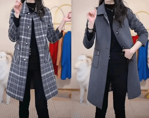 Women's Plaid Wool Coat Thick Velvet Thickened Warm Mid - Long Jackets Hooded Warm Woolen coat Ladies Winter Jacket Faux Fur Coat - American ThistleWomen's Plaid Wool Coat Thick Velvet Thickened Warm Mid - Long Jackets Hooded Warm Woolen coat Ladies Winter Jacket Faux Fur Coat