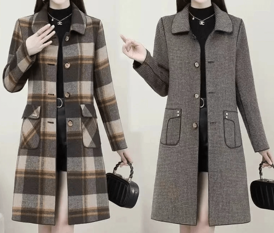 Women's Plaid Wool Coat Thick Velvet Thickened Warm Mid - Long Jackets Hooded Warm Woolen coat Ladies Winter Jacket Faux Fur Coat - American ThistleWomen's Plaid Wool Coat Thick Velvet Thickened Warm Mid - Long Jackets Hooded Warm Woolen coat Ladies Winter Jacket Faux Fur Coat