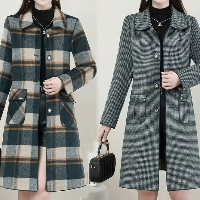 Women's Plaid Wool Coat Thick Velvet Thickened Warm Mid - Long Jackets Hooded Warm Woolen coat Ladies Winter Jacket Faux Fur Coat - American ThistleWomen's Plaid Wool Coat Thick Velvet Thickened Warm Mid - Long Jackets Hooded Warm Woolen coat Ladies Winter Jacket Faux Fur Coat