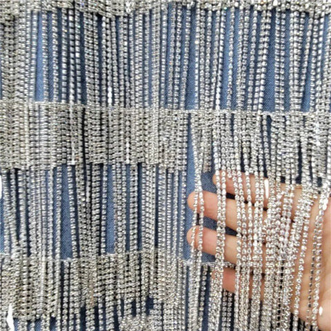 Women's Rhinestones Tassels Denim Coat Loose Diamonds Beaded Fringed Jeans Jacket Bomber Cowboy - American Thistle Women's Rhinestones Tassels Denim Coat Loose Diamonds Beaded Fringed Jeans Jacket Bomber Cowboy