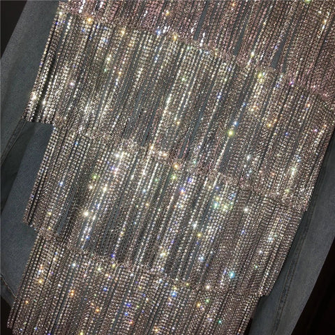 Women's Rhinestones Tassels Denim Coat Loose Diamonds Beaded Fringed Jeans Jacket Bomber Cowboy - American Thistle Women's Rhinestones Tassels Denim Coat Loose Diamonds Beaded Fringed Jeans Jacket Bomber Cowboy