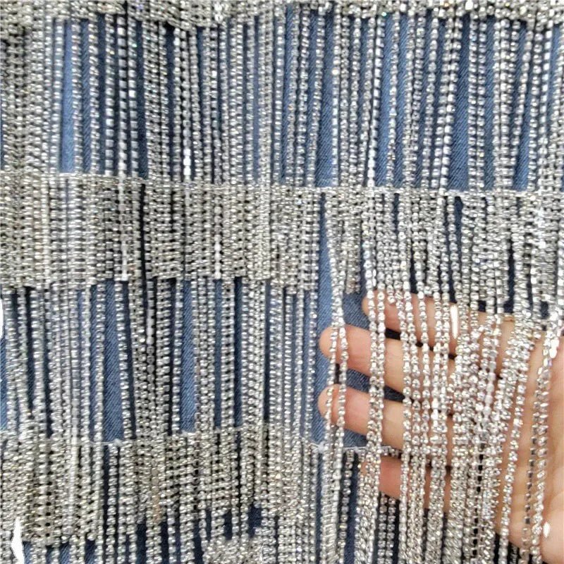 Women's Rhinestones Tassels Denim Coat Loose Diamonds Beaded Fringed Jeans Jacket Bomber Cowboy - American Thistle Women's Rhinestones Tassels Denim Coat Loose Diamonds Beaded Fringed Jeans Jacket Bomber Cowboy