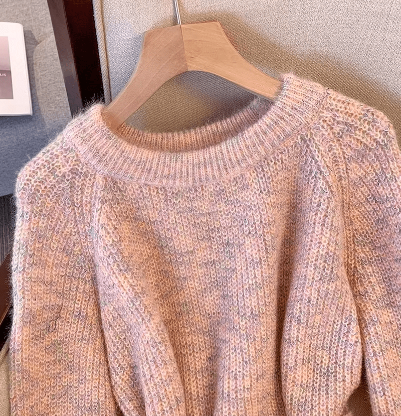 Women's Soft Elegant Sweater Dress Long Sleeved Pullover Knitted Mid - length Top - American Thistle Women's Soft Elegant Sweater Dress Long Sleeved Pullover Knitted Mid - length Top