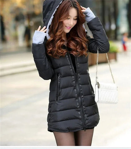 Women's Waterproof Down Cotton Jacket Autumn Winter Long Parkas Overcoat Warm Thick - American Thistle Women's Waterproof Down Cotton Jacket Autumn Winter Long Parkas Overcoat Warm Thick