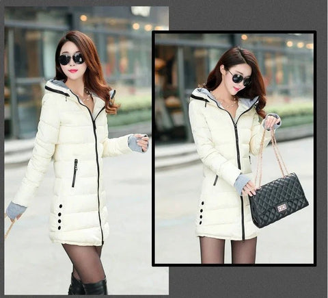 Women's Waterproof Down Cotton Jacket Autumn Winter Long Parkas Overcoat Warm Thick - American Thistle Women's Waterproof Down Cotton Jacket Autumn Winter Long Parkas Overcoat Warm Thick