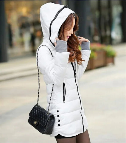 Women's Waterproof Down Cotton Jacket Autumn Winter Long Parkas Overcoat Warm Thick - American Thistle Women's Waterproof Down Cotton Jacket Autumn Winter Long Parkas Overcoat Warm Thick