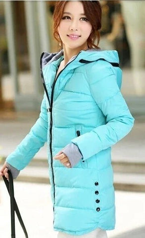 Women's Waterproof Down Cotton Jacket Autumn Winter Long Parkas Overcoat Warm Thick - American Thistle Women's Waterproof Down Cotton Jacket Autumn Winter Long Parkas Overcoat Warm Thick
