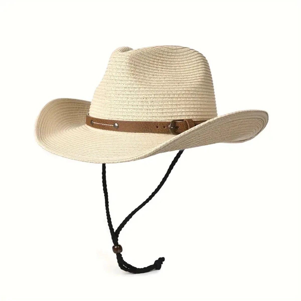 Women's wide - brimmed western cowboy hat stylish jazz hat, summer beach sun hat carrying a windbreak rope - American ThistleWomen's wide - brimmed western cowboy hat stylish jazz hat, summer beach sun hat carrying a windbreak rope