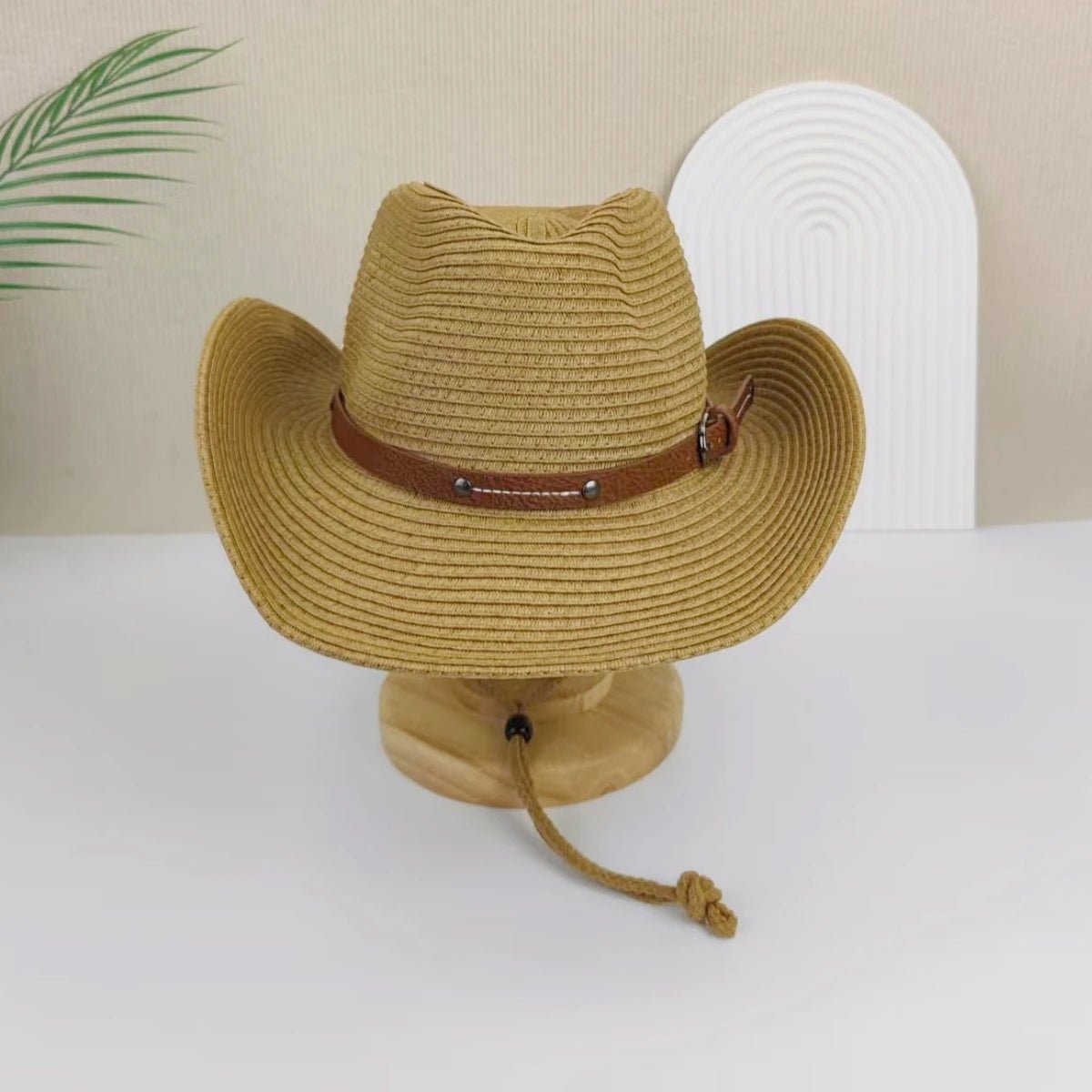 Women's wide - brimmed western cowboy hat stylish jazz hat, summer beach sun hat carrying a windbreak rope - American ThistleWomen's wide - brimmed western cowboy hat stylish jazz hat, summer beach sun hat carrying a windbreak rope