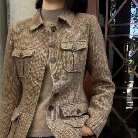 Women's Wool Jacket Winter Retro Slim High End Female Short Coat Fashion Comfortable Ladies Overcoat - American Thistle Women's Wool Jacket Winter Retro Slim High End Female Short Coat Fashion Comfortable Ladies Overcoat