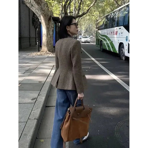 Women's Wool Jacket Winter Retro Slim High End Female Short Coat Fashion Comfortable Ladies Overcoat - American Thistle Women's Wool Jacket Winter Retro Slim High End Female Short Coat Fashion Comfortable Ladies Overcoat