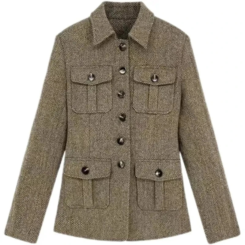 Women's Wool Jacket Winter Retro Slim High End Female Short Coat Fashion Comfortable Ladies Overcoat - American Thistle Women's Wool Jacket Winter Retro Slim High End Female Short Coat Fashion Comfortable Ladies Overcoat