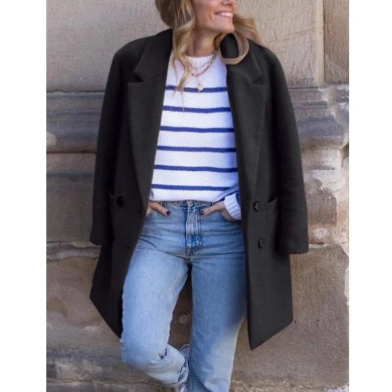 Wool Blends Winter Women's Jacket Lining Elegant Lapel Coat Double Breasted Minimalist Street Women's Jackets - American Thistle Wool Blends Winter Women's Jacket Lining Elegant Lapel Coat Double Breasted Minimalist Street Women's Jackets