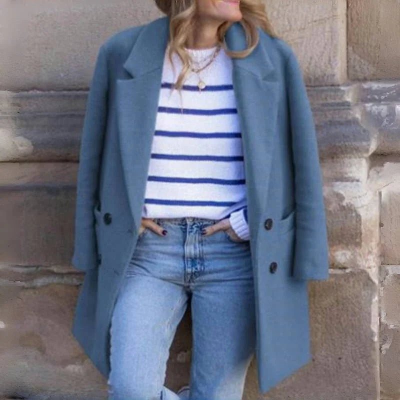 Wool Blends Winter Women's Jacket Lining Elegant Lapel Coat Double Breasted Minimalist Street Women's Jackets - American Thistle Wool Blends Winter Women's Jacket Lining Elegant Lapel Coat Double Breasted Minimalist Street Women's Jackets