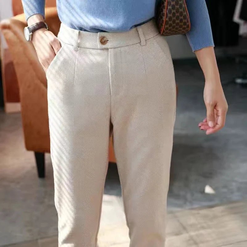 Workplace High Waisted Casual Suit Pants Office Lady Women Trousers Woolen Pants Women's - American Thistle Workplace High Waisted Casual Suit Pants Office Lady Women Trousers Woolen Pants Women's